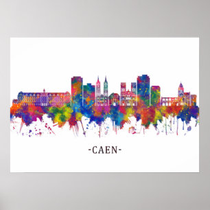 Poster Caen France Skyline