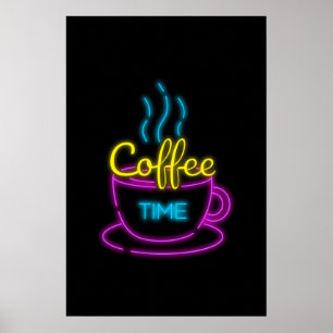 Poster Café Artistique Boutique Neon Art Café Facile Art