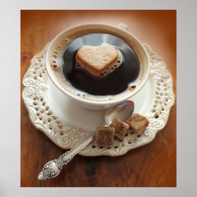Poster Café avec coeur (Devant)