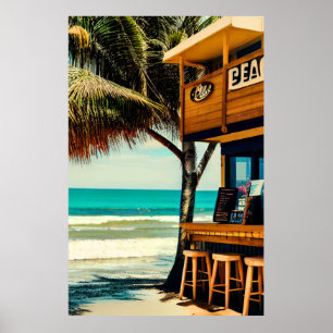 Poster Cafe Bar de la plage de Bali