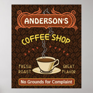 Poster Café-Boutique avec de la viande Créez votre propre