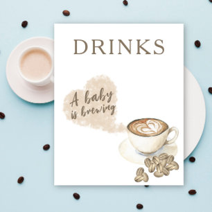 Poster Café brassage baby shower Boissons