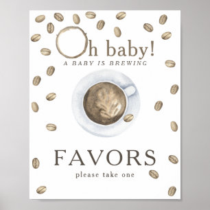 Poster Café brassage baby shower Faveurs