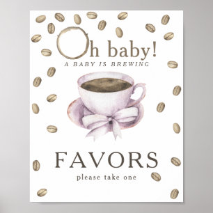 Poster Café brassage baby shower Faveurs