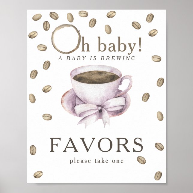Poster Café brassage baby shower Faveurs (Devant)
