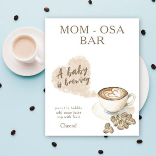 Poster Café brassage baby shower Momosa bar