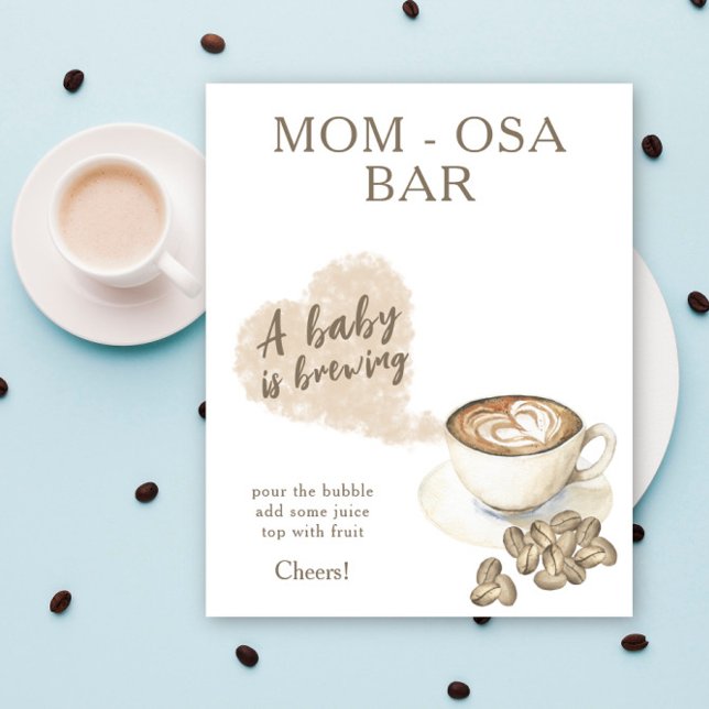 Poster Café brassage baby shower Momosa bar (Créateur téléchargé)