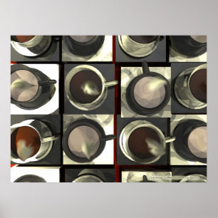 Poster Café Checkered