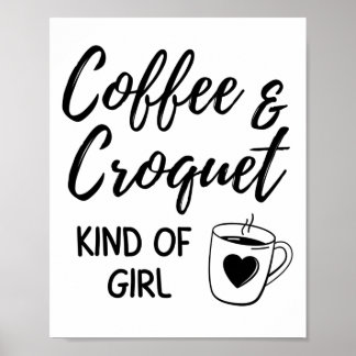 Poster Café & croquet genre de fille.