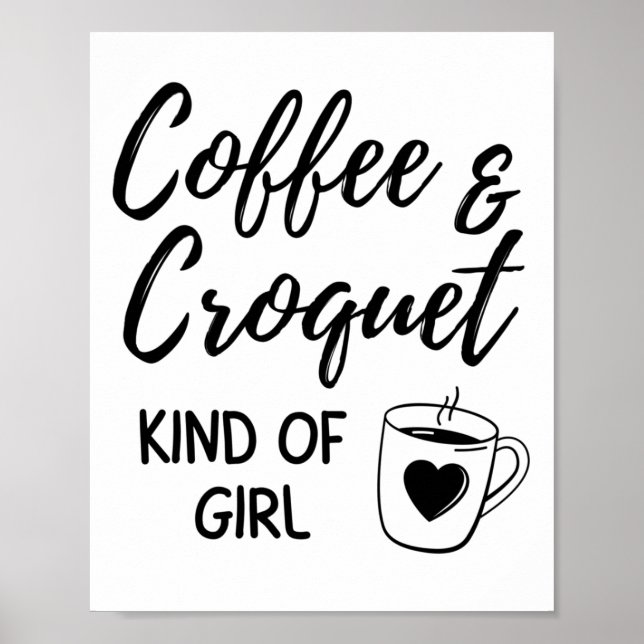 Poster Café & croquet genre de fille. (Devant)