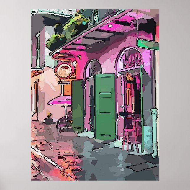 Poster Café Dans Pirates Alley Quartier Français Nouvelle (Devant)