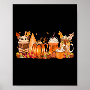 Poster Café d'automne à épices Thé chaud à l'automne Harv