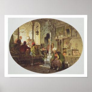 Poster Café de tabouret, 1862 (litho de couleur)