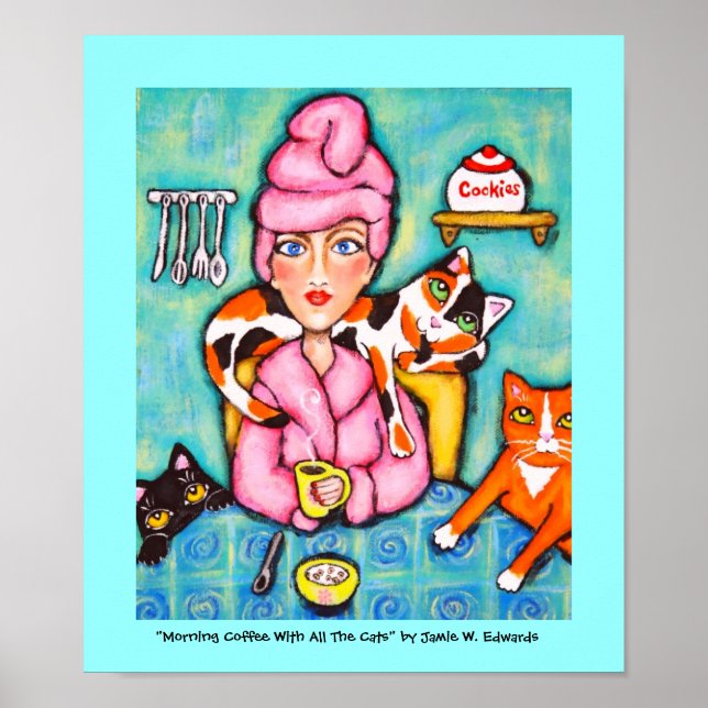 Poster Café Du Matin Avec Tous Les Chats (Devant)
