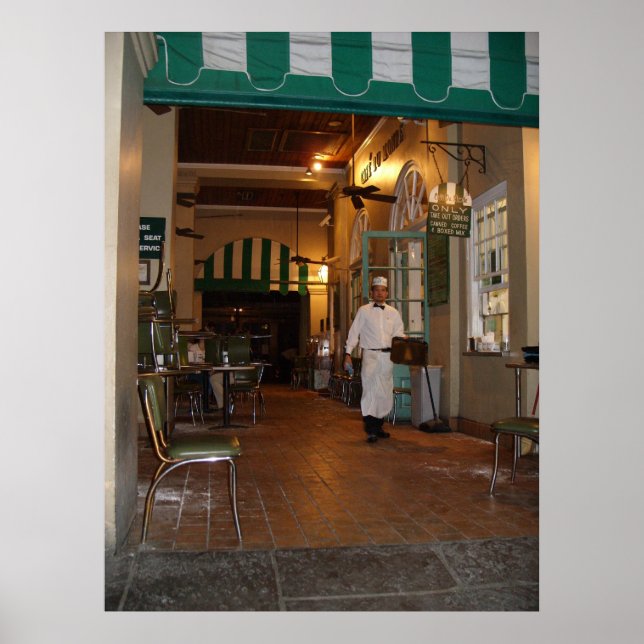 Poster Café Du Monde New Orleans Promenade latérale Café  (Devant)