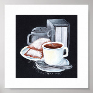 Poster Cafe du Monde sur le noir