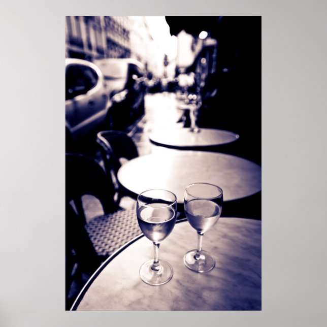 Poster Café en plein air, Paris, France (Devant)
