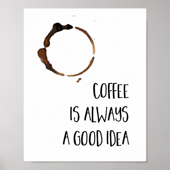 Poster Café Est Toujours Une Bonne Idée Cuisine Impressio (Devant)