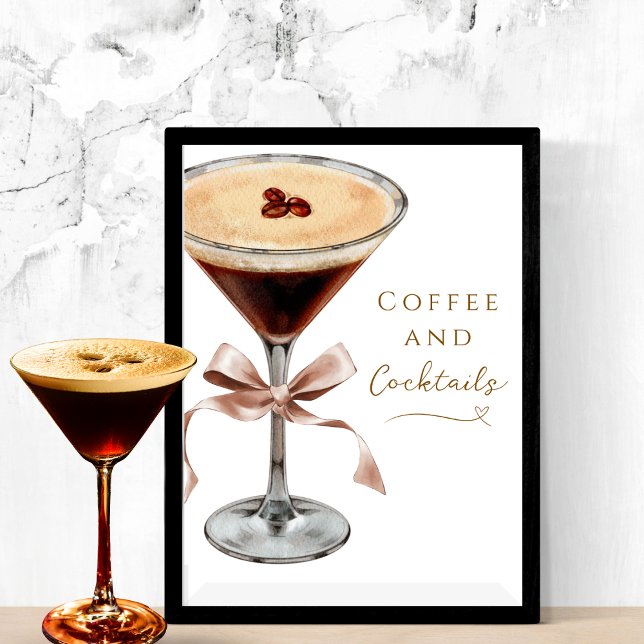 Poster Café et cocktails Espresso Martini Fête des mariée (Créateur téléchargé)