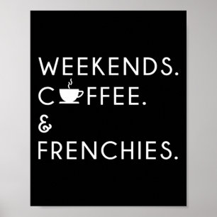 Poster Café Et Français - Frenchie Bulldog