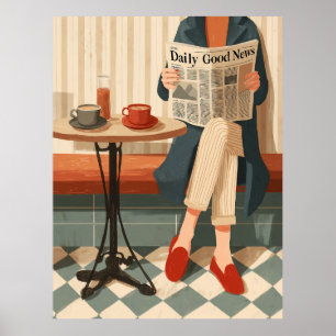 Poster Café et Nouvelles d'un Matin Cosy