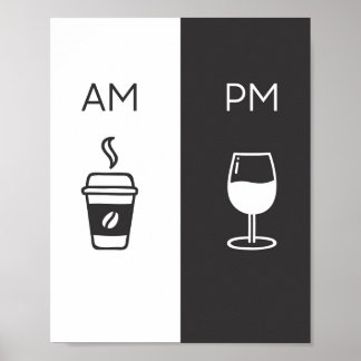 Poster Café et vin - AM/Pm
