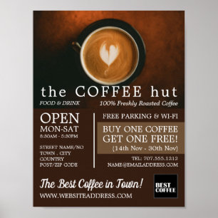 Poster Café frais, Barista, Café, Café, Café Advert