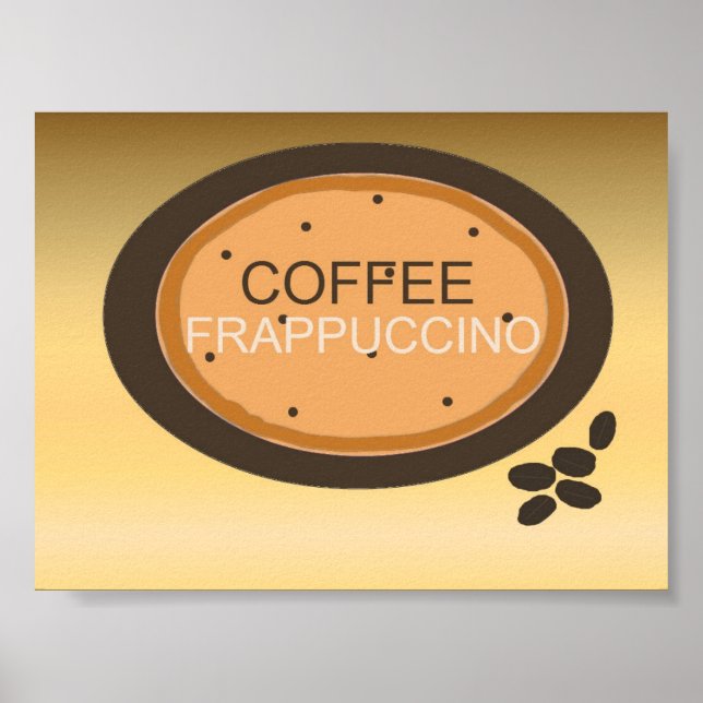 Poster Café Frappuccino Connexion Orange et Brown (Devant)
