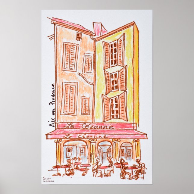 Poster Café Le Cezanne, Aix en Provence, France (Devant)