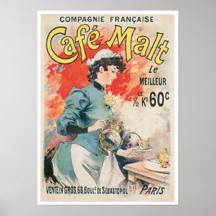 Poster Café Malt Café Vintage Boisson et art