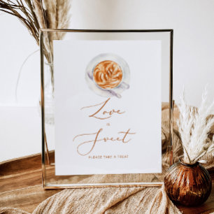 Poster Café minimaliste L'amour est doux prendre un gâtea