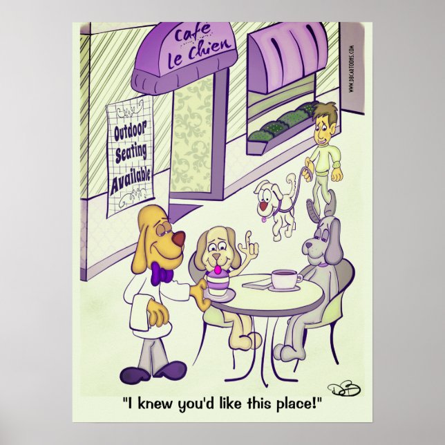 Poster Café pour chiens (Devant)