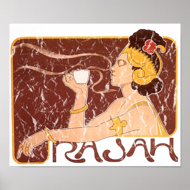 Poster Café Rajah - en détresse (Devant)
