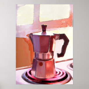 Poster Café sur la cuisinière