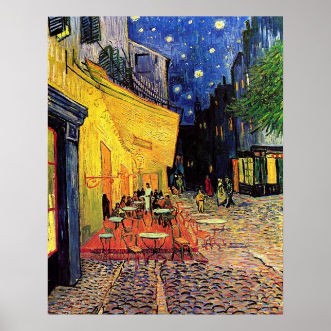 Poster Café Terrasse à Arles, en Nuit - van Gogh (Devant)