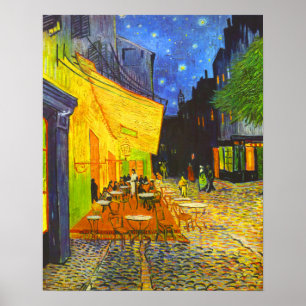 Poster Café Terrasse en soirée