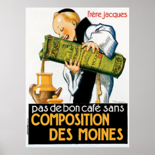 Poster Café Vintage Ad Frere Jacques