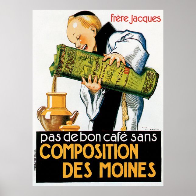 Poster Café Vintage Ad Frere Jacques (Devant)