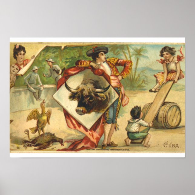 Poster Café vintage "Cuba" Arbuckle Bros (Devant)