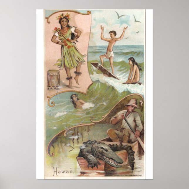 Poster Café vintage "Hawaii" Arbuckle Bros (Devant)