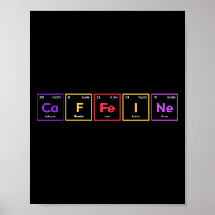 Poster Caféine Molécule Café Formule chimique Chemisier