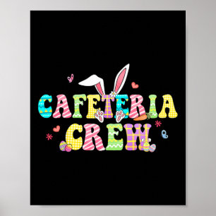 Poster Cafeteria Crew Happy Pâques Bunny Déjeuner Lady Ma