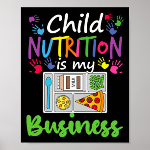 Poster Cafétéria Déjeuner Dame Enfant Nutrition Est Mon E