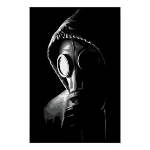 Poster Cagoule mystérieuse à masque à gaz