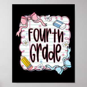 Poster Cahier rose pour filles de quatrième année pour la