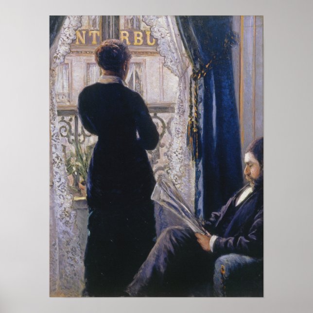 Poster Caillebotte - Femme Intérieure À La Fenêtre (Devant)