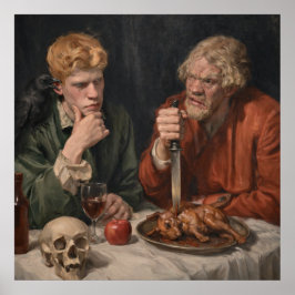 Poster Cain & Abel Renaissance Style Surrealist Fine art