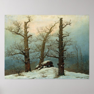 Poster Cairn de Caspar David Friedrich dans la neige