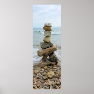 Poster Cairn de roche (pilier) - île de Mackinac,