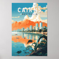 Cairns Australia Travel Art Vintage